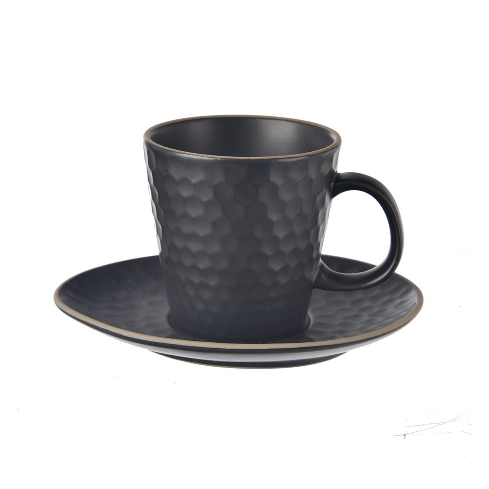 Čierna keramická šálka na cappuccino 250 ml Tea Time – Orion