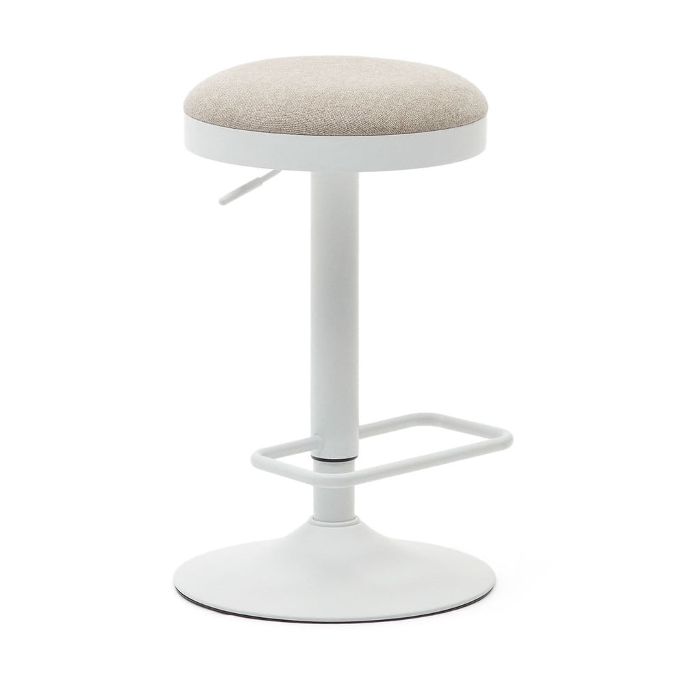 Béžové čalúnené barové stoličky v súprave s nastaviteľnou výškou 2 ks (výška sedadla 53