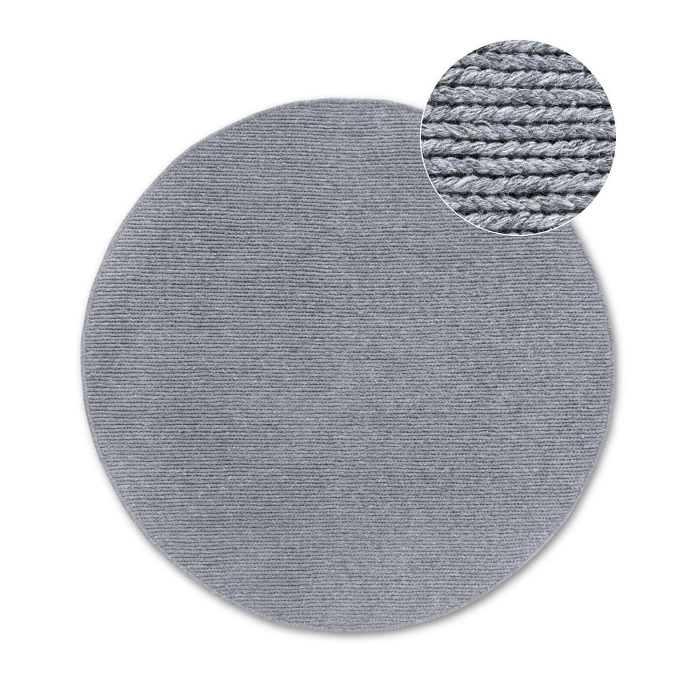 Sivý ručne tkaný vlnený okrúhly koberec ø 160 cm Francois – Villeroy&Boch