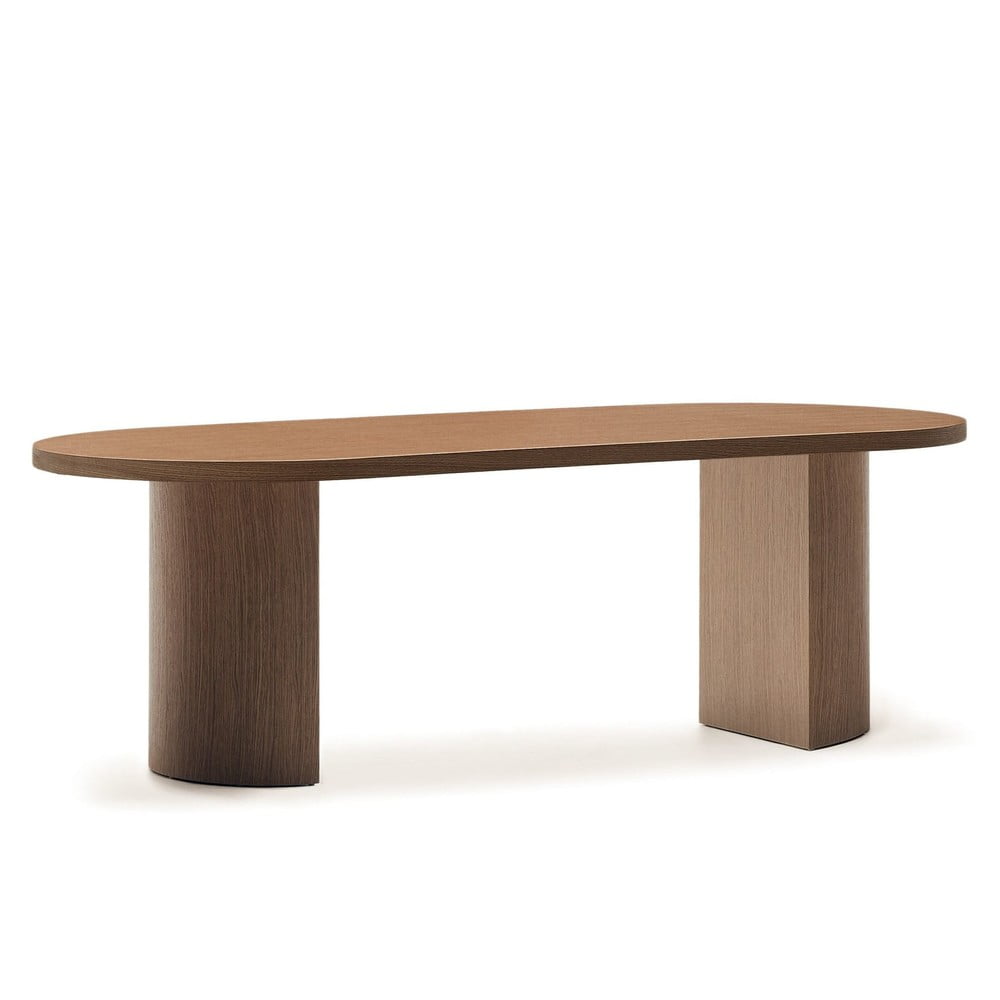 Okrúhly jedálenský stôl s doskou v dekore orechového dreva 100x240 cm Nealy – Kave Home