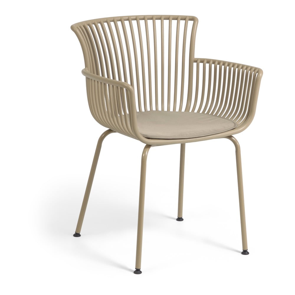 Béžová kovová/plastová záhradná stolička Surpika – Kave Home