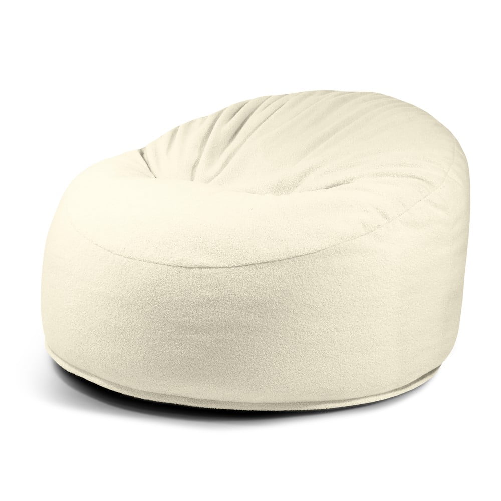 Krémový sedací vak z textílie buklé Om 110 – SLOWDOWN
