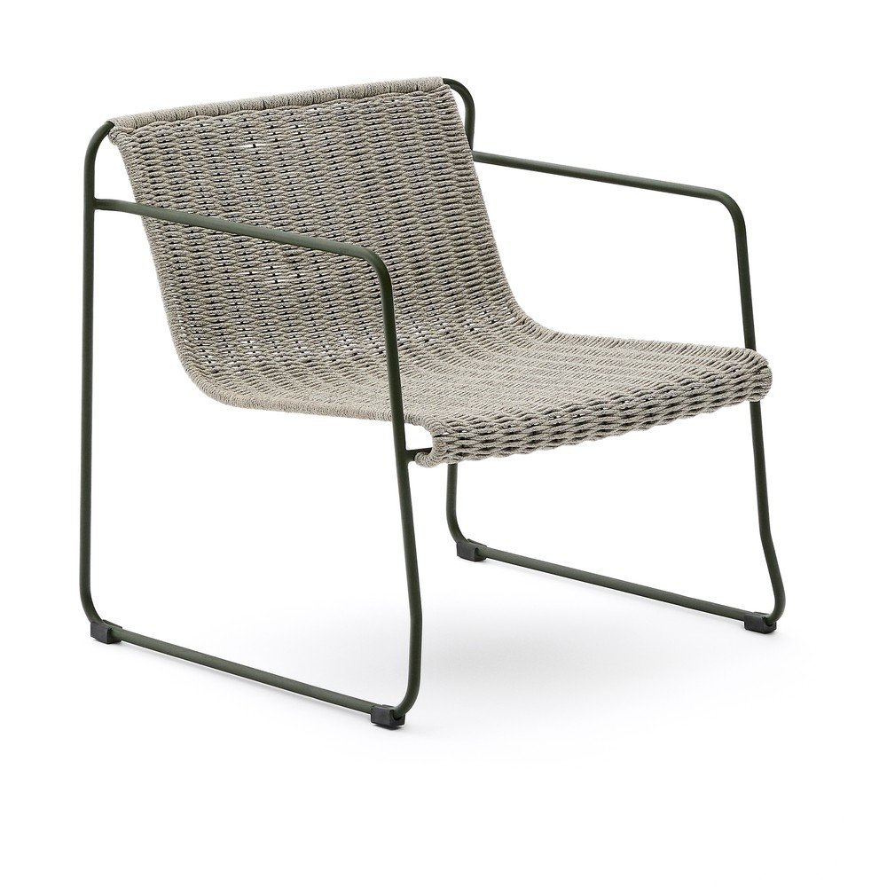 Sivozelené kovové záhradné kreslo Maurina – Kave Home