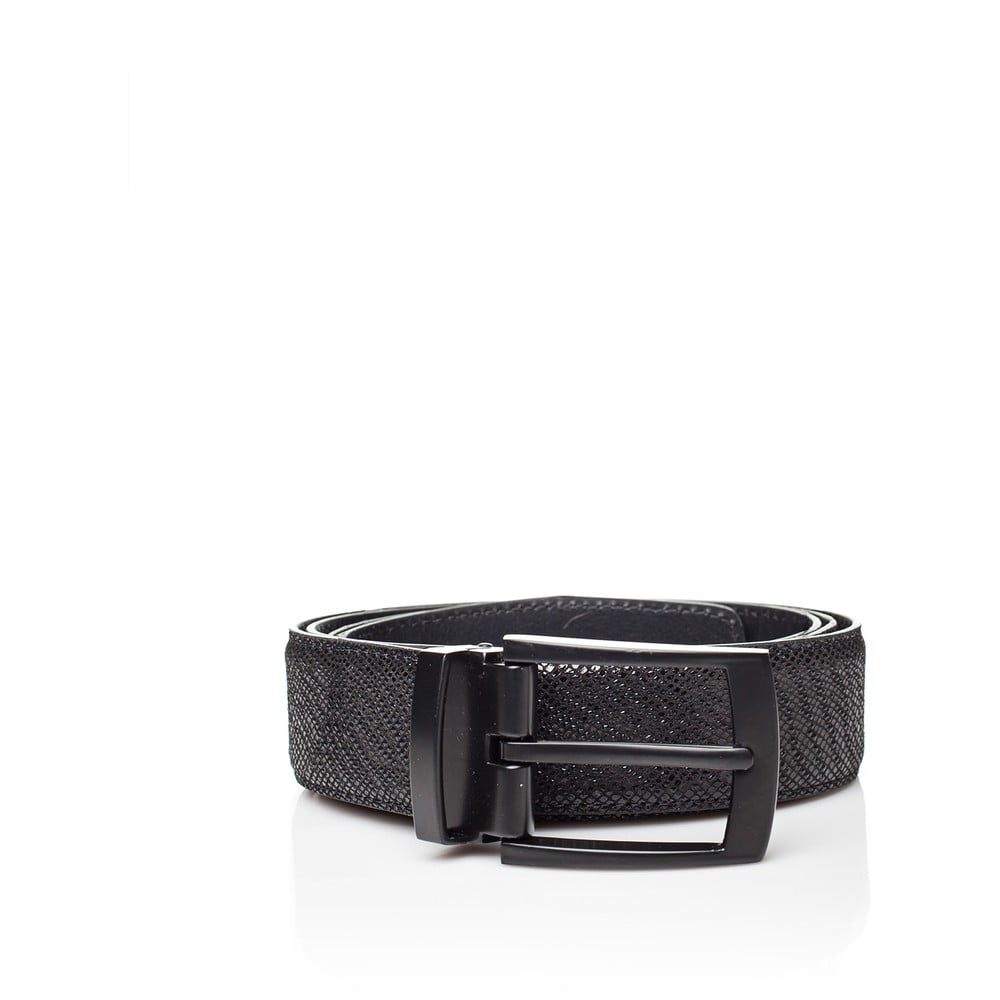 Čierny kožený pánský opasok Ferruccio Laconi Thor