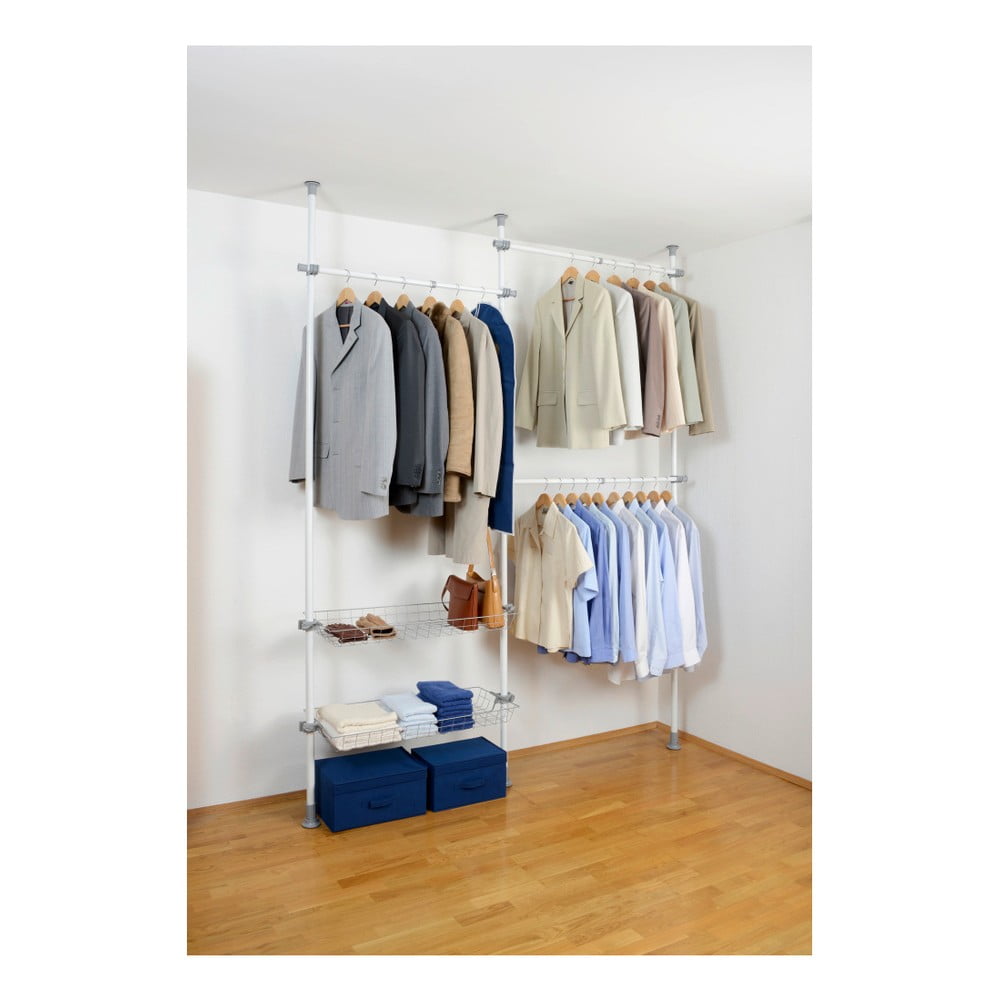 Biely kovový teleskopický stojan na oblečenie Herkules – Wenko