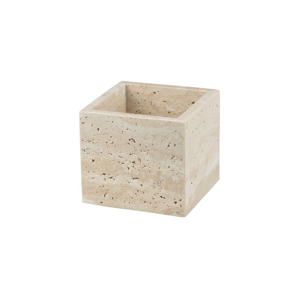 Béžový kamenný kúpeľňový organizér na vatové tampony Travertine – Mette Ditmer Denmark