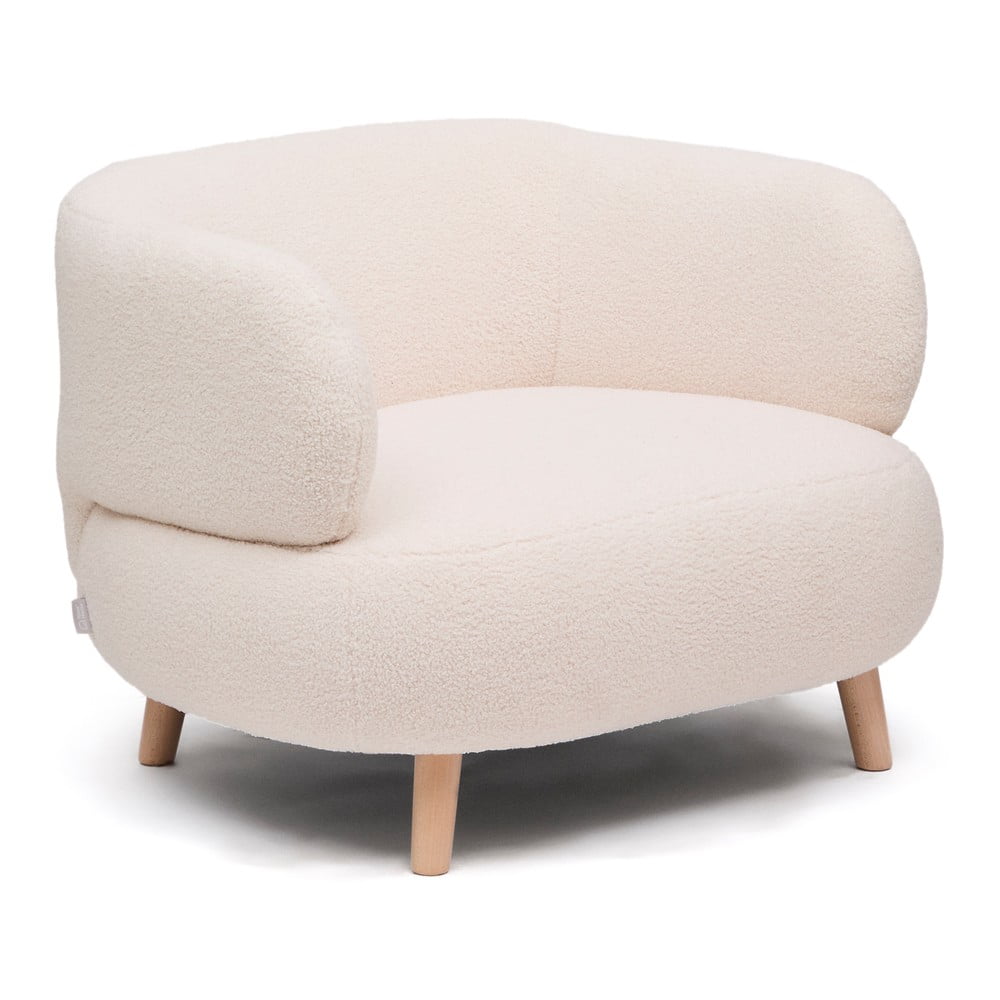 Béžové kreslo z textílie buklé Luisa – Kave Home