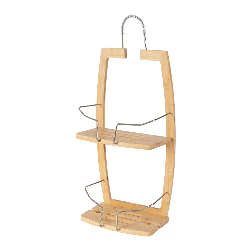 Závesná bambusová kúpeľňová polička v prírodnej farbe – Compactor