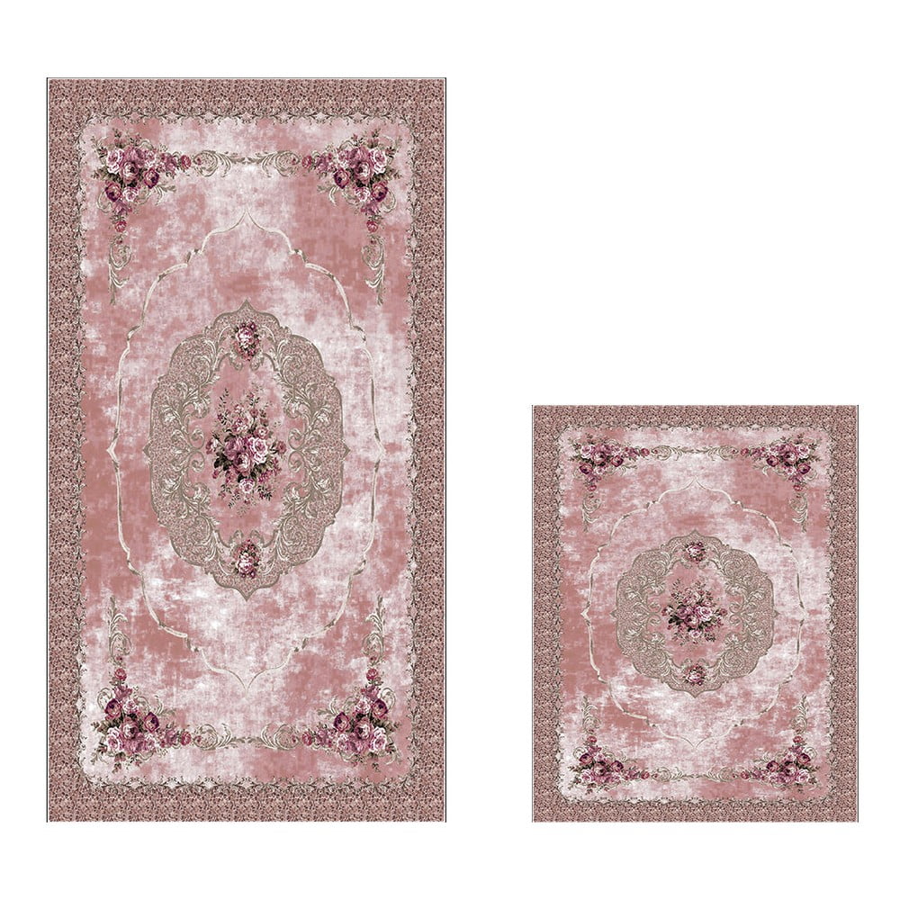 Ružové kúpeľňové predložky v súprave 2 ks 60x100 cm – Foutastic