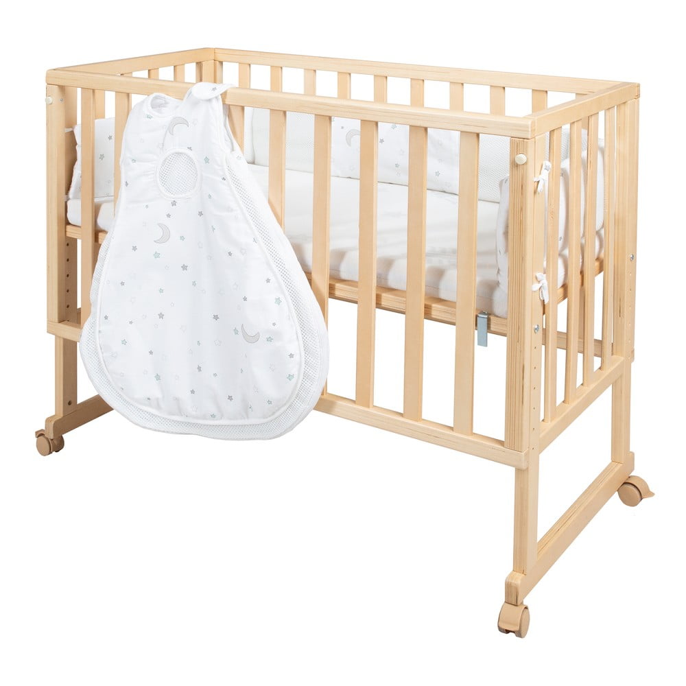 Postieľka na kolieskach 90x45 cm v prírodnej farbe Star Magic – Roba