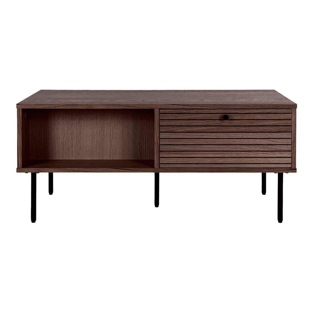 Tmavohnedý konferenčný stolík v dekore duba 50x100 cm Kyoto – House Nordic