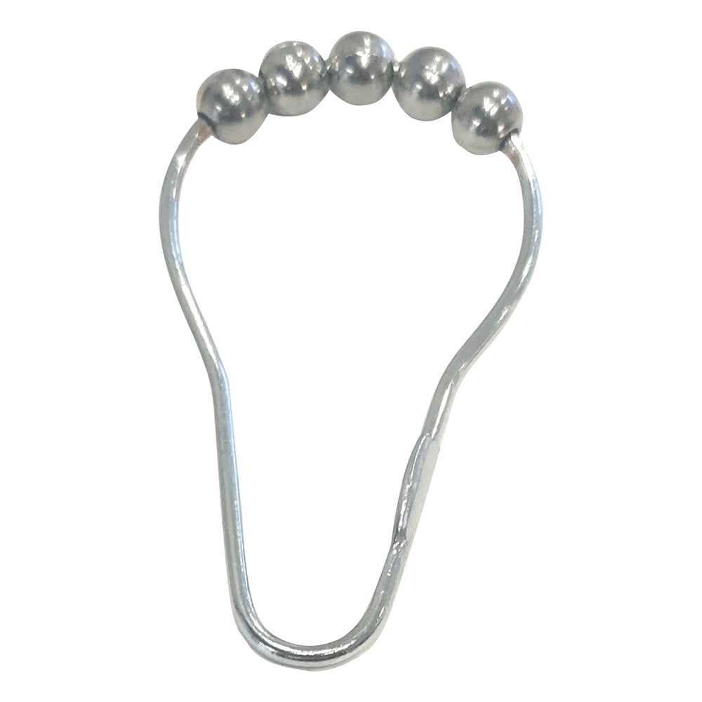 Háčiky k sprchovému závesu v súprave 12 ks v lesklej striebornej farbe 3