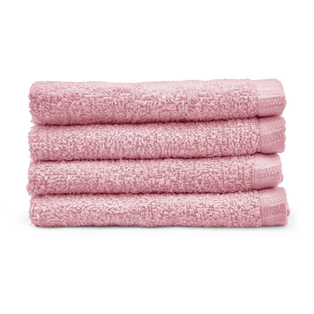 Ružové rýchloschnúce bavlnené uteráky v súprave 4 ks 30x30 cm Quick Dry – Catherine Lansfield