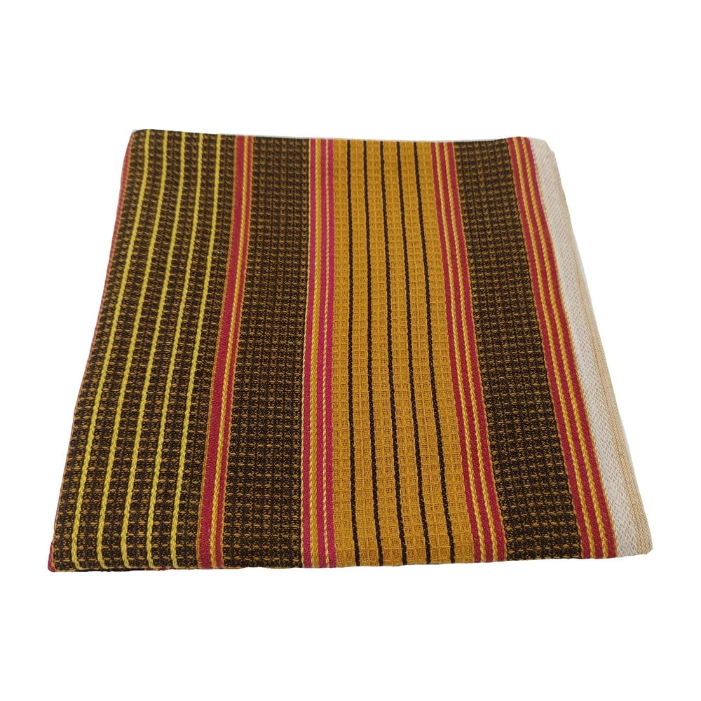 Žlto-hnedý vaflový pracovný bavlnený uterák 50x100 cm – JAHU collections