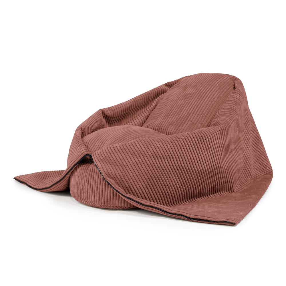 Menčestrový detský sedací vak v tehlovej farbe Cocoon 100 – SLOWDOWN