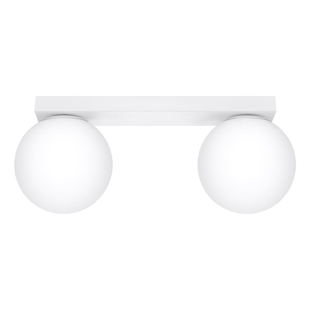 Biele stropné svietidlo so skleneným tienidlom ø 12 cm Umerta – Sollux