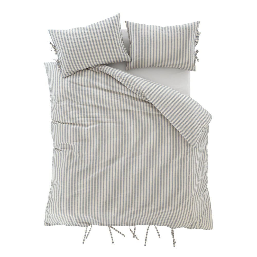 Modré obliečky na dvojlôžko 200x200 cm Zanzibar Stripe – Pineapple Elephant