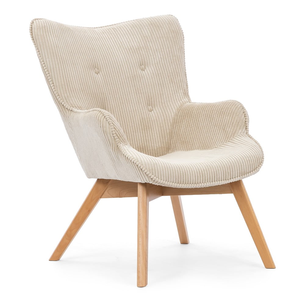 Béžové menčestrové kreslo Niko – Ropez