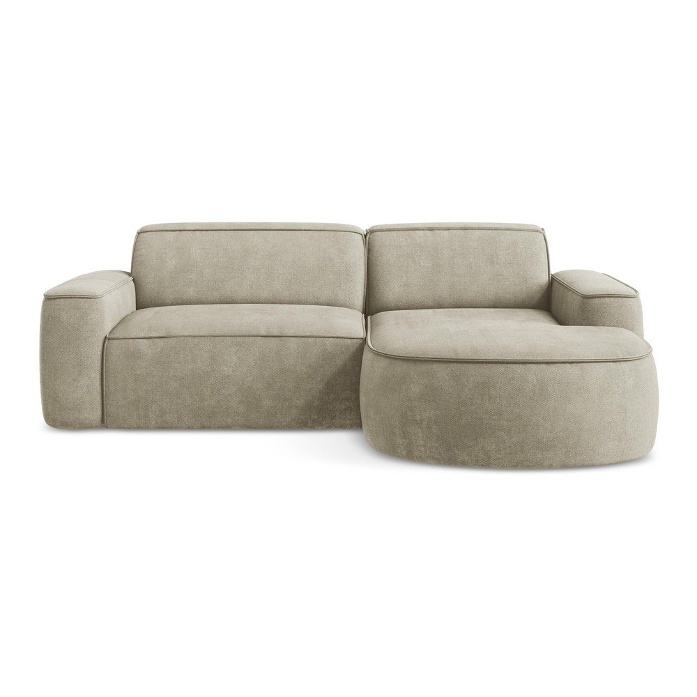 Béžová ženilková rohová pohovka (pravý roh/s leňoškou) Omao – Makamii