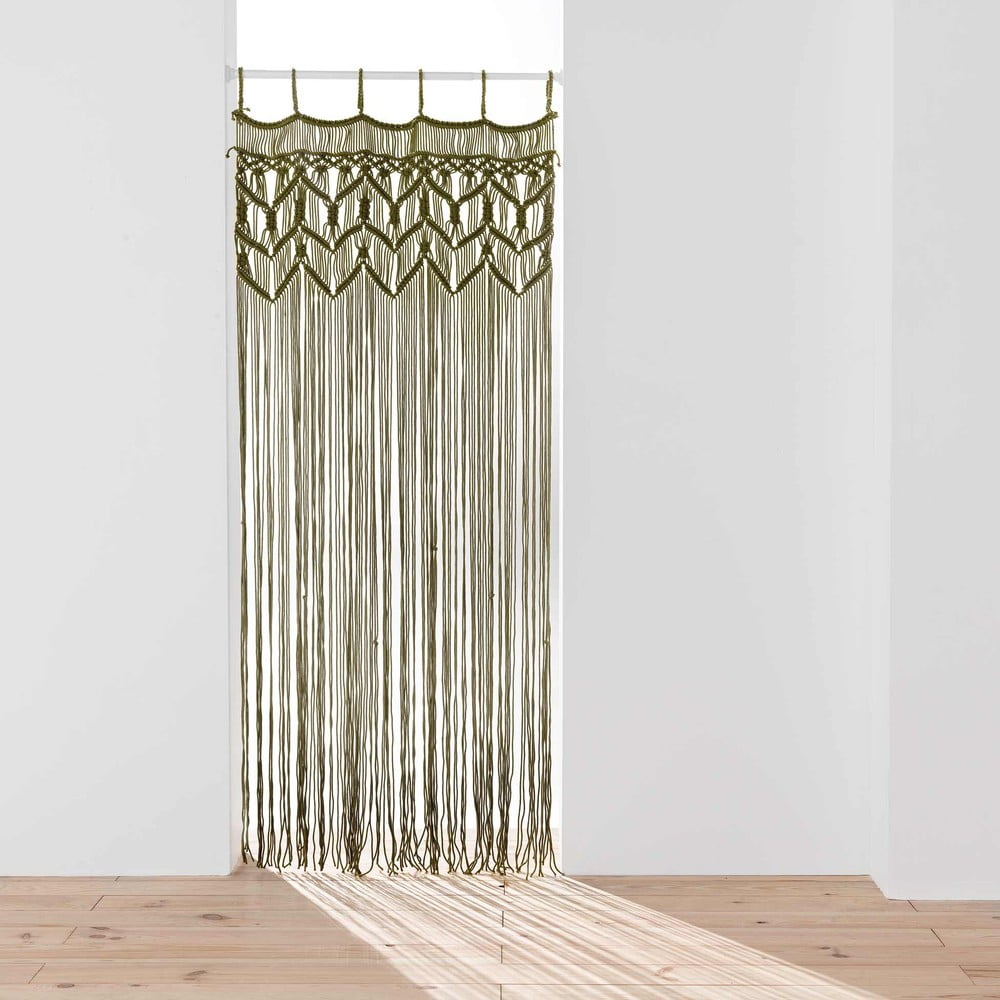 Kaki záves do dverí 90x200 cm Macarena – douceur d'intérieur