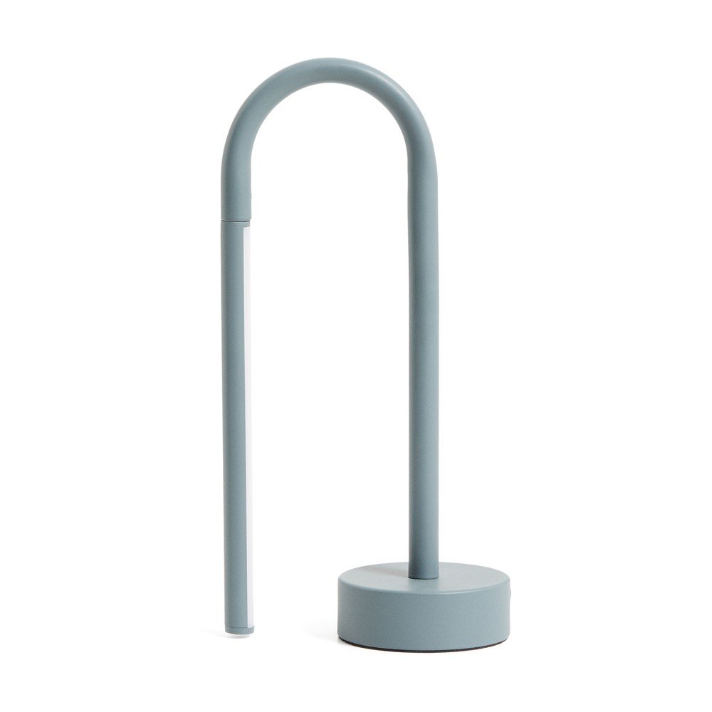 Svetlomodrá kovová LED stolová lampa (výška  30 cm) Bow – Kave Home