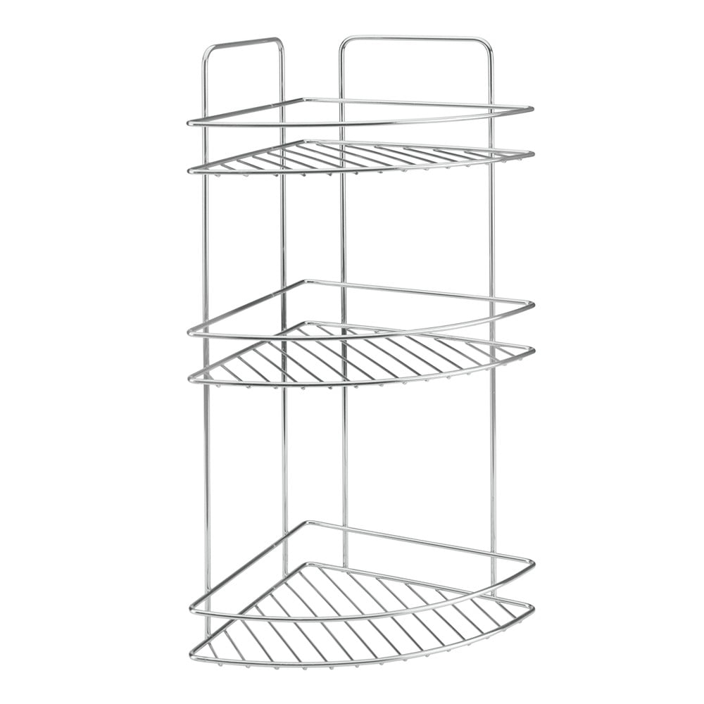 Oceľová kúpeľňová polička v lesklo striebornej farbe Luxy – Metaltex