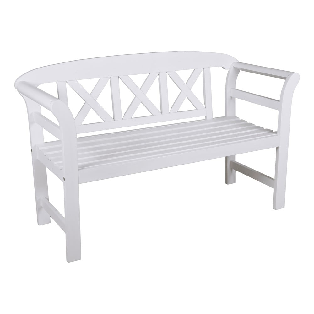 Biela drevená záhradná lavica Vancouver - Garden Pleasure