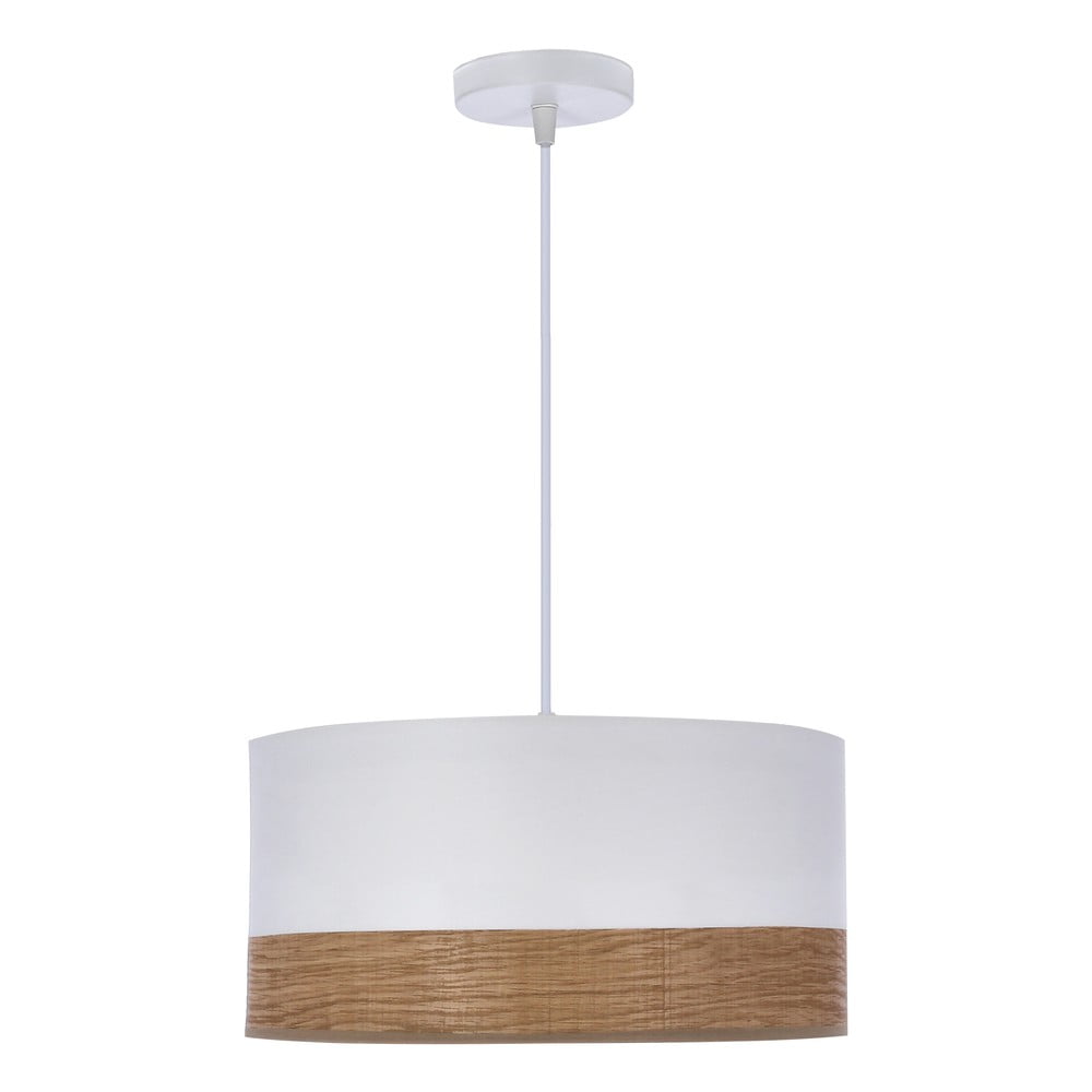 Biele závesné svietidlo s textilným tienidlom/s tienidlom z dyhy ø 30 cm Bianco – Candellux Lighting