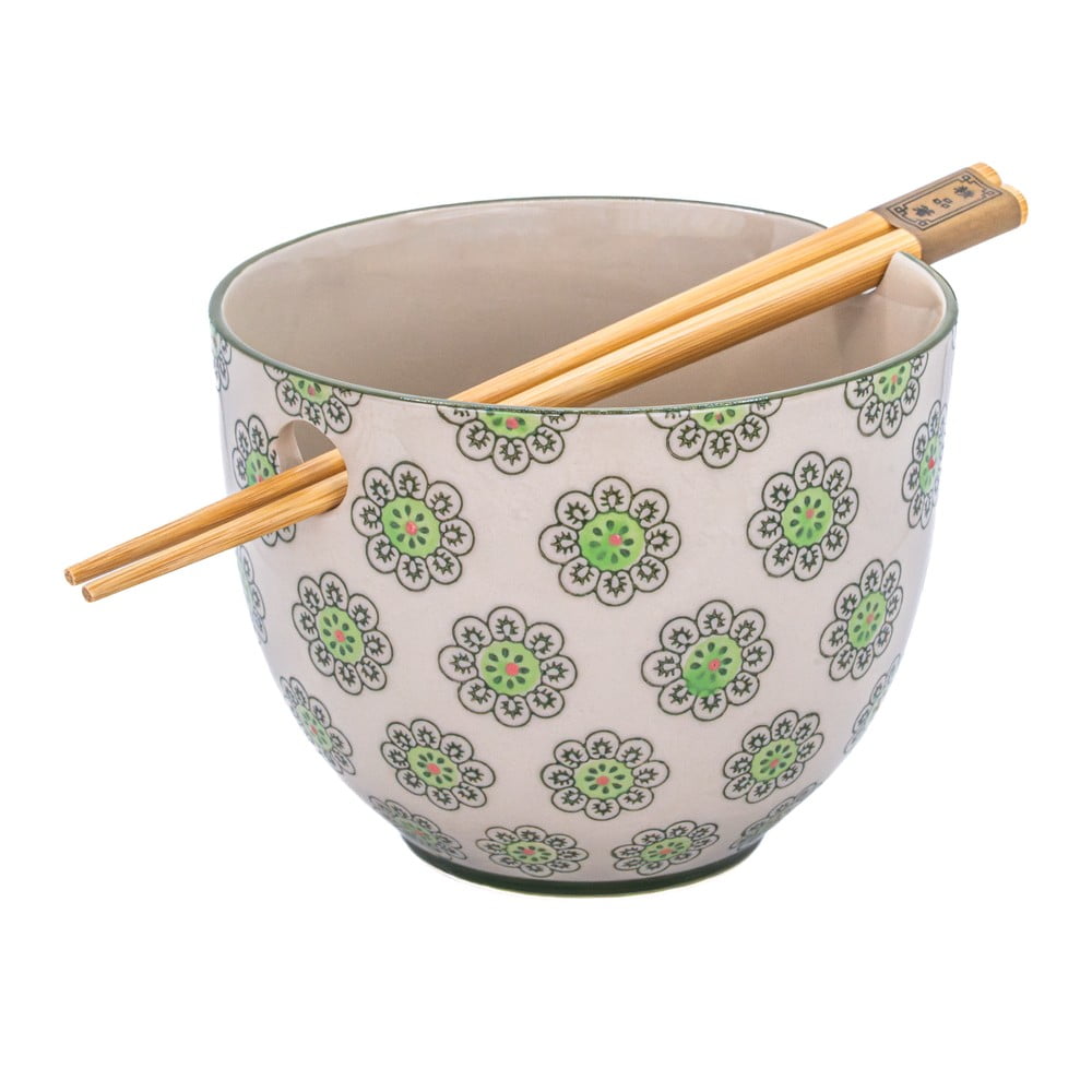 Zelená/sivá miska z kameniny 450 ml Geometric – Sass & Belle