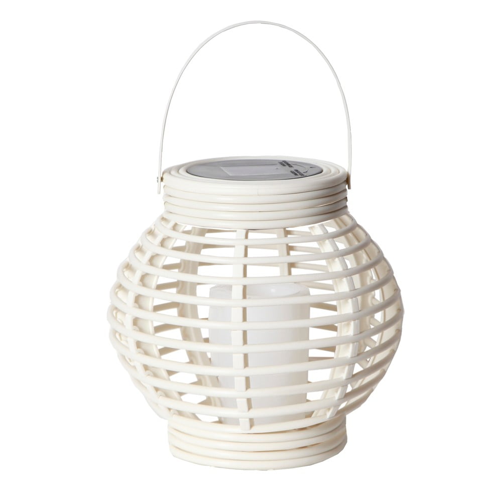 Biely solárny LED lampáš vhodný do exteriéru Star Trading Rustic