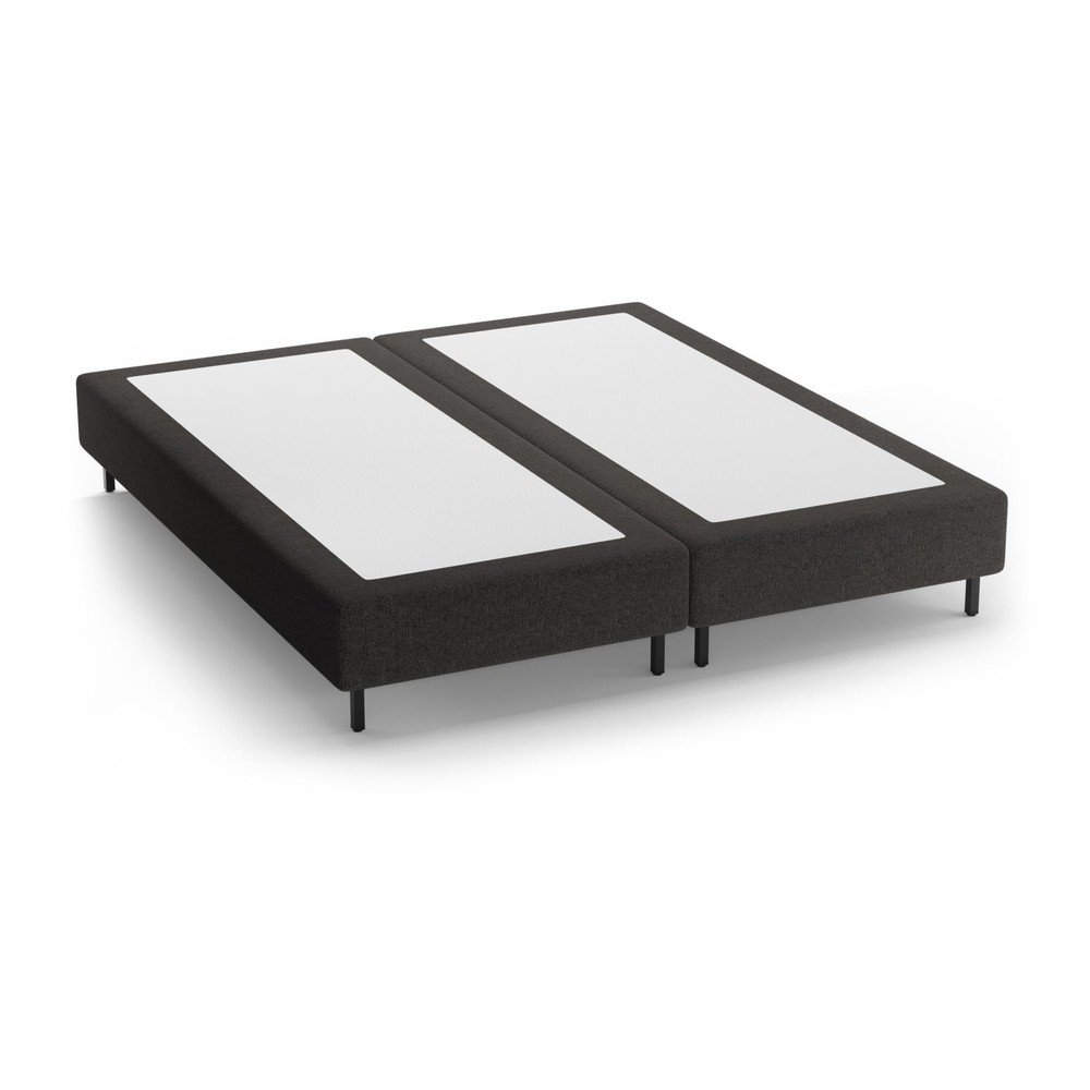 Čierna čalúnená dvojlôžková posteľ bez čela 180x200 cm Whale – Micadoni