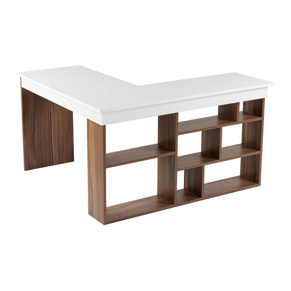 Pracovný stôl v dekore orecha 120x130 cm Vesper – Kalune Design