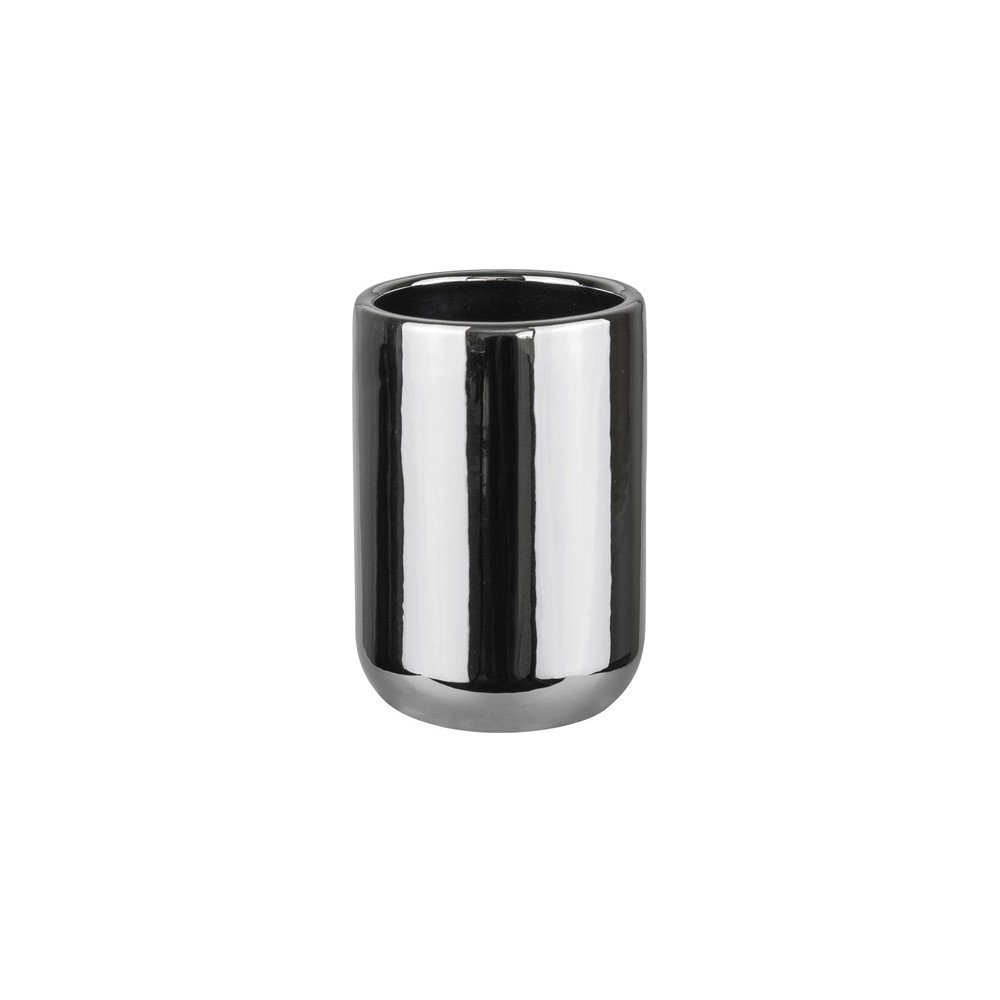 Keramický téglik na zubné kefky v striebornej farbe Lotus – Mette Ditmer Denmark