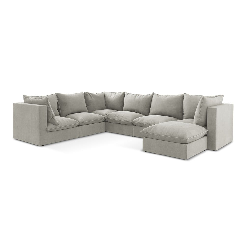 Svetlosivá rohová pohovka (ľavý roh/do tvaru "U") Manao – Makamii