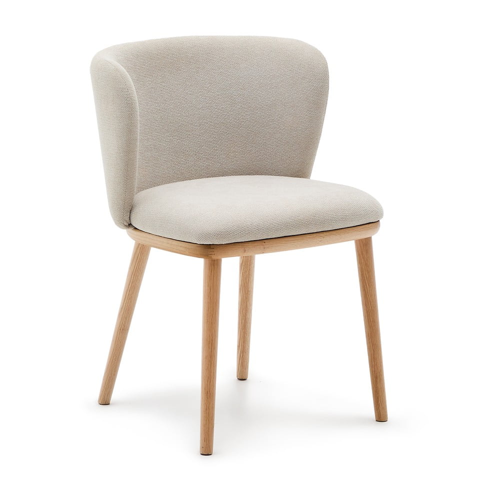 Béžové čalúnené jedálenské kreslo Ciselia – Kave Home