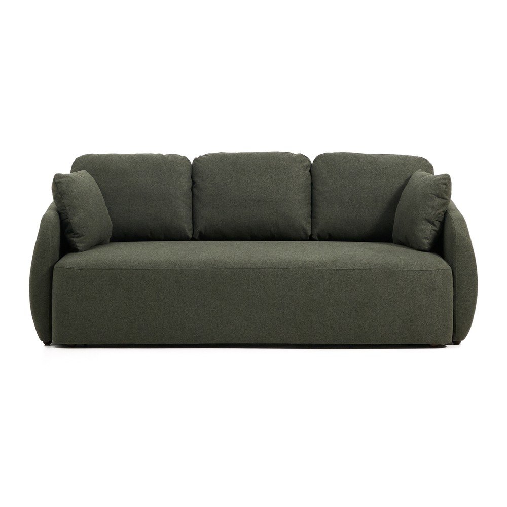 Tmavozelená ženilková rozkladacia pohovka 218 cm Laira – Kave Home