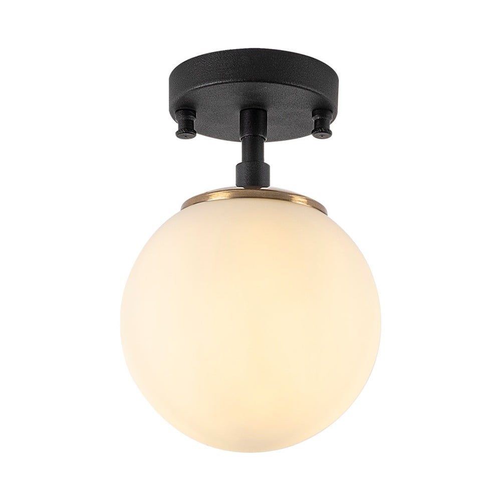 Čierno-biele stropné svietidlo so skleneným tienidlom ø 15 cm Atmaca – Opviq lights