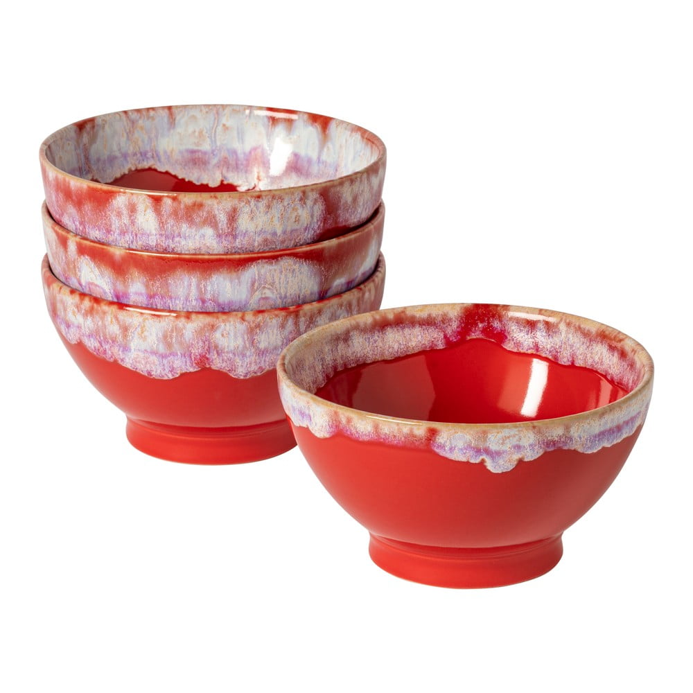 Červené misy v súprave 4 ks z kameniny ø 15 cm Latte – Costa Nova