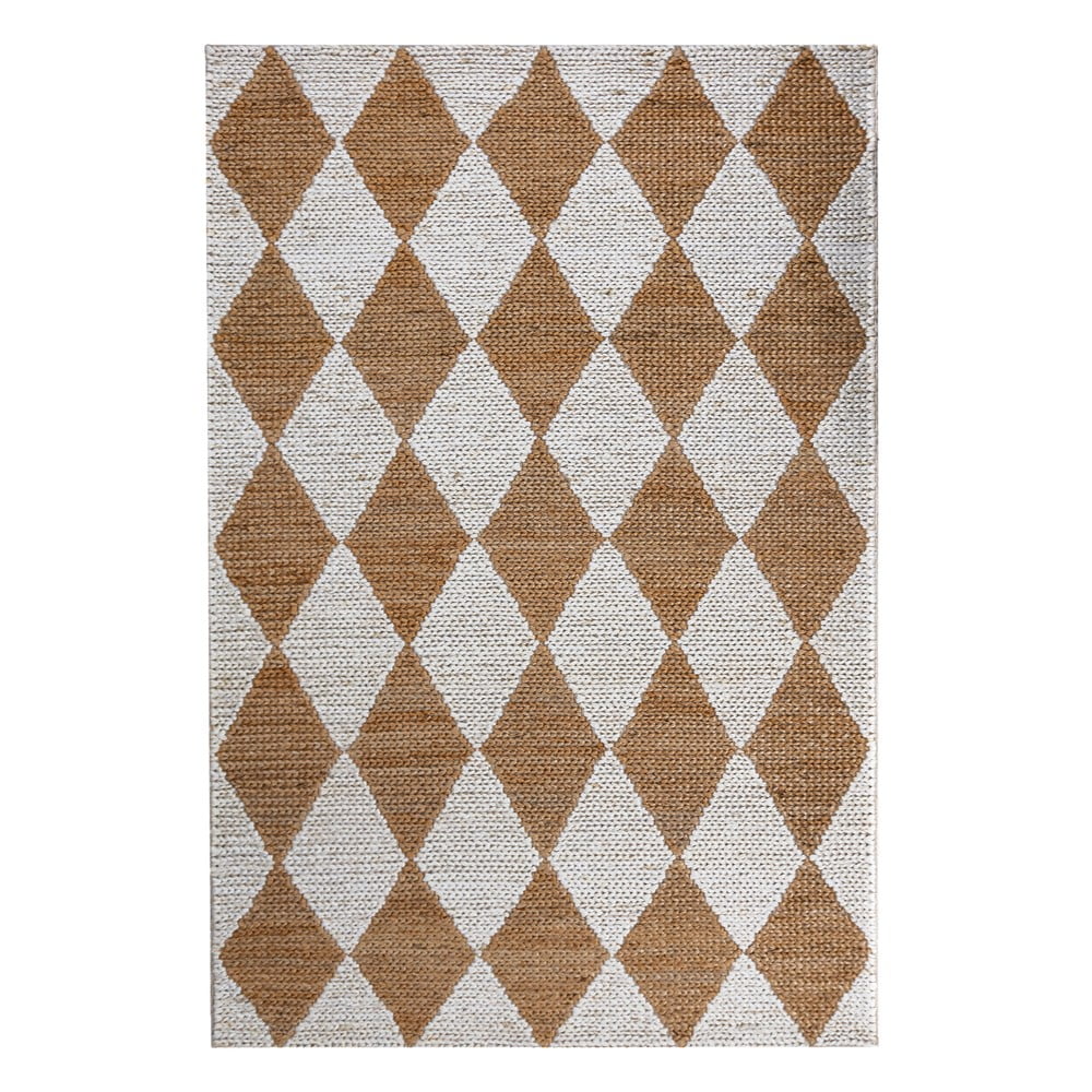 Biely/v prírodnej farbe ručne tkaný koberec s prímesou juty 120x170 cm Effie Diamond – Flair Rugs