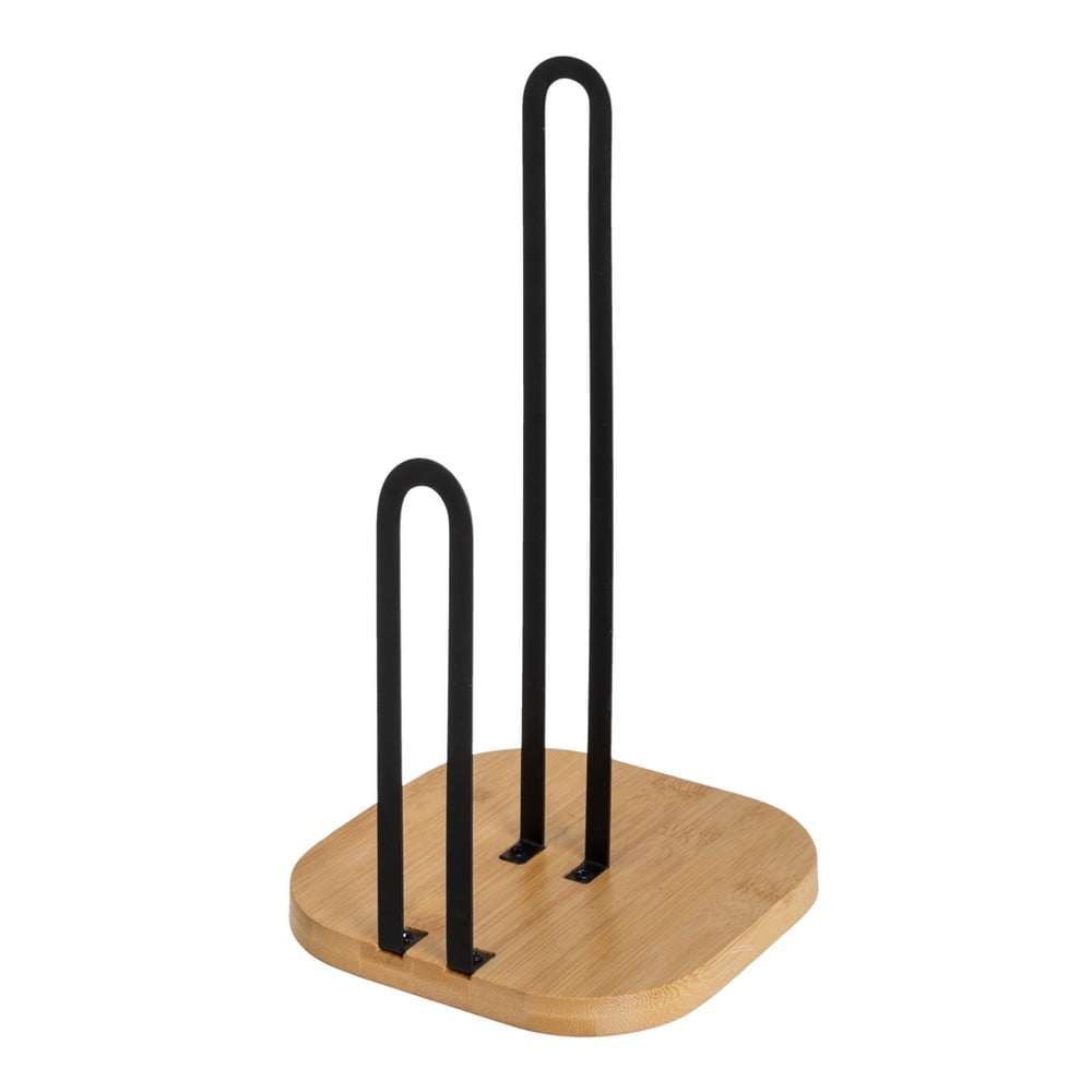 Čierny/v prírodnej farbe kovový stojan na papierové utierky – Casa Selección
