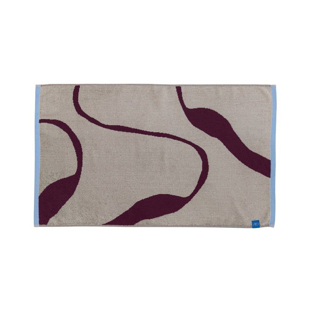 Vínová/sivobéžová kúpeľňová predložka do sprchy z bio bavlny 50x80 cm Nova Arte  – Mette Ditmer Denmark