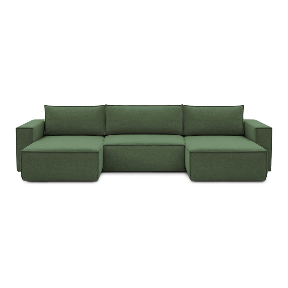 Zelená rohová pohovka (do "U") Nihad – Bobochic Paris