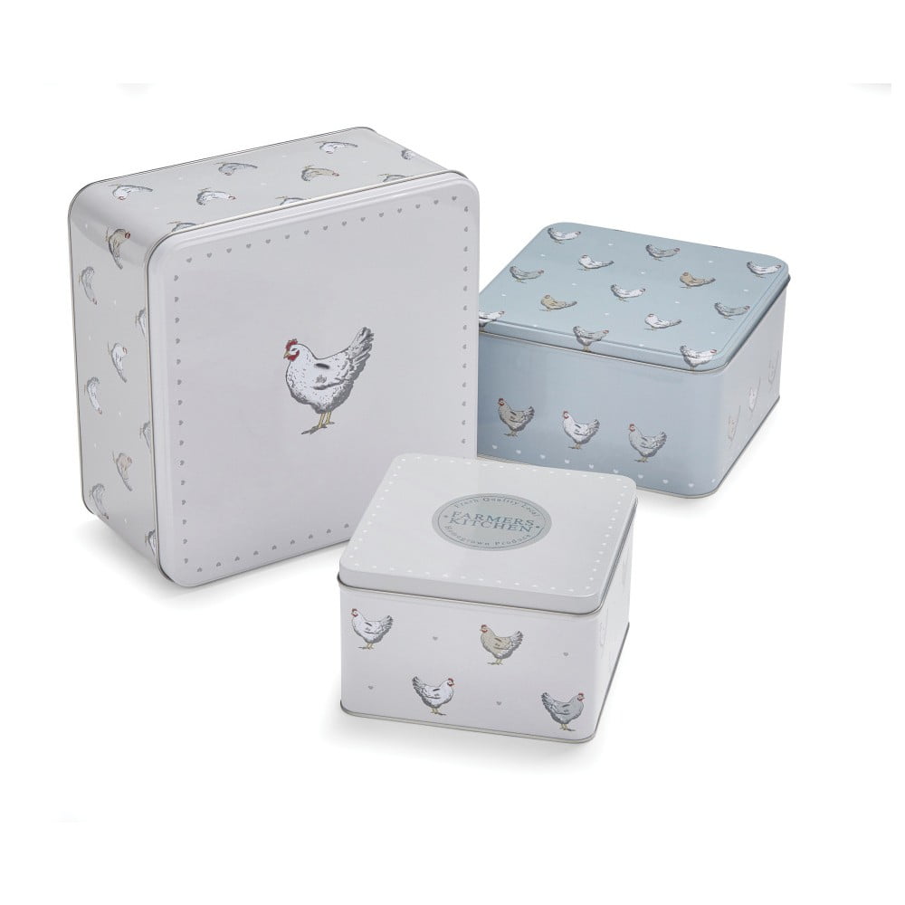 Oceľové dózy v súprave 3 ks na sušienky Farmers Kitchen – Cooksmart ®