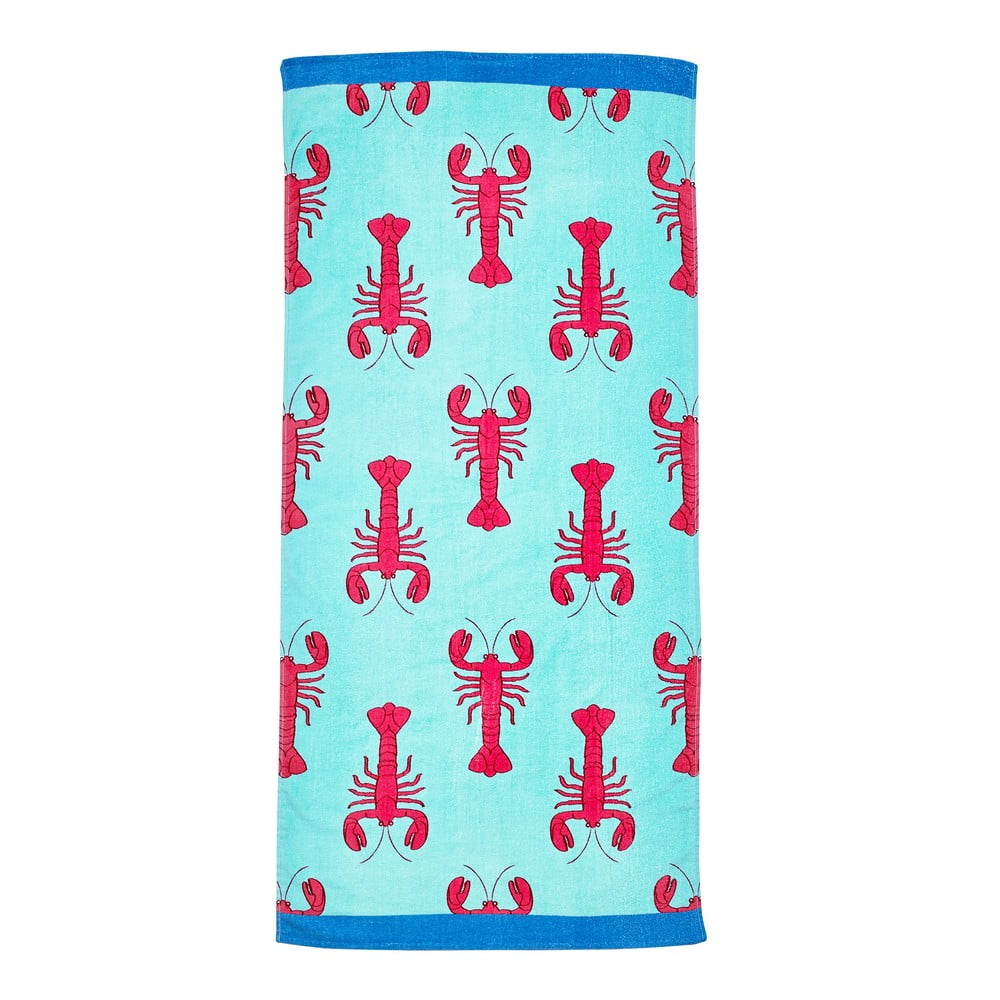 Modrá bavlnená plážová osuška 76x160 cm Lobster – Catherine Lansfield