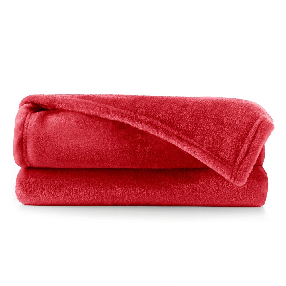 Červená deka z mikrovlákna DecoKing Mic