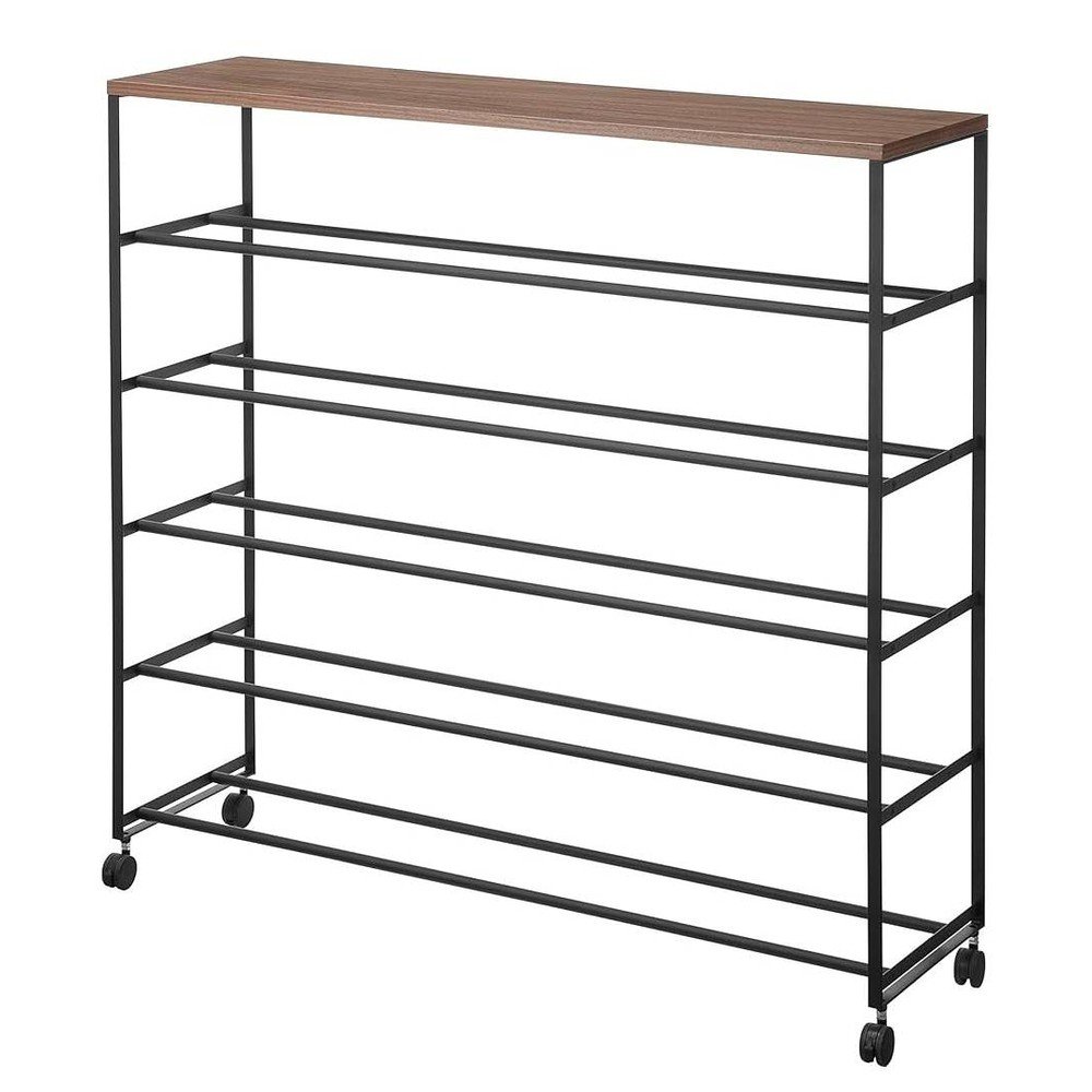 Čierny kovový stojan na topánky 90