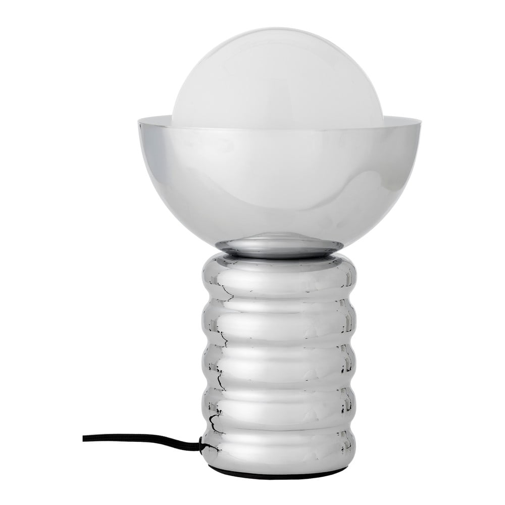 Stolová lampa v striebornej farbe so skleneným tienidlom (výška 32 cm) Spike – Bloomingville