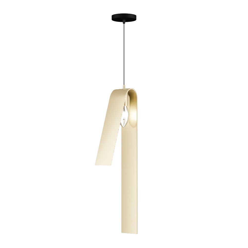 Závesné svietidlo s kovovým tienidlom v čierno-zlatej farbe Fold – Squid Lighting