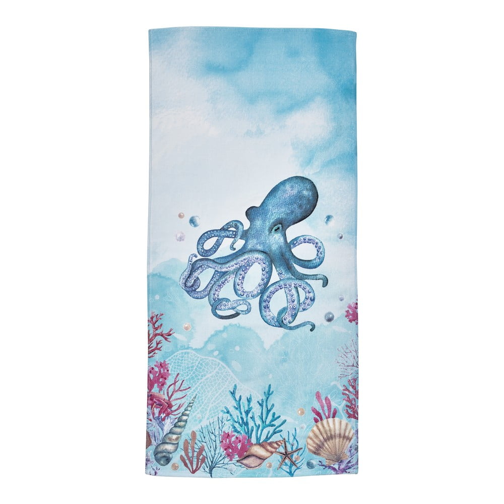 Modrá bavlnená plážová osuška 76x160 cm Octopus – Catherine Lansfield