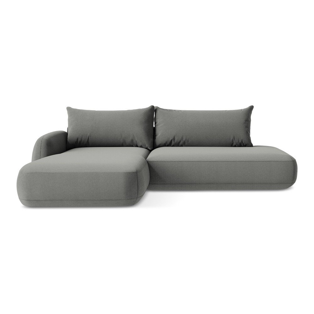 Sivá rozkladacia rohová pohovka (ľavý roh/s leňoškou) Hale – Makamii